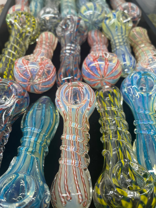 4” Linework Clear Hand Pipe