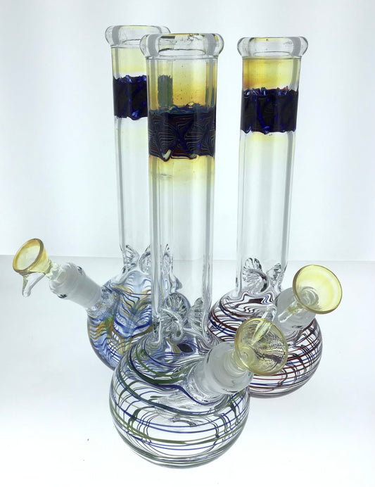 10” Wrap and Rake Bubble Beaker Mixed Colors