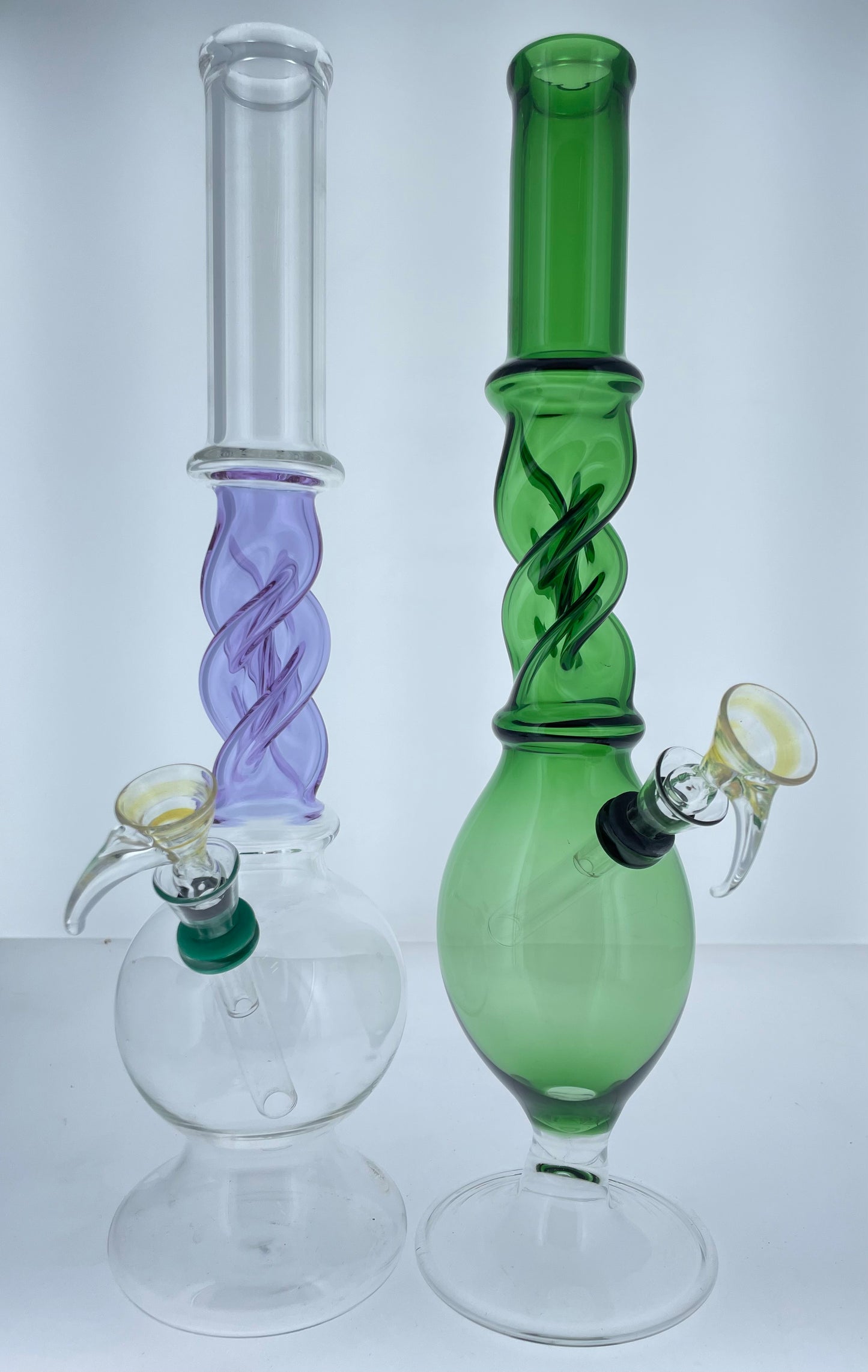 13” Twisted Bubble Beaker on Pedestal Mixed Colors