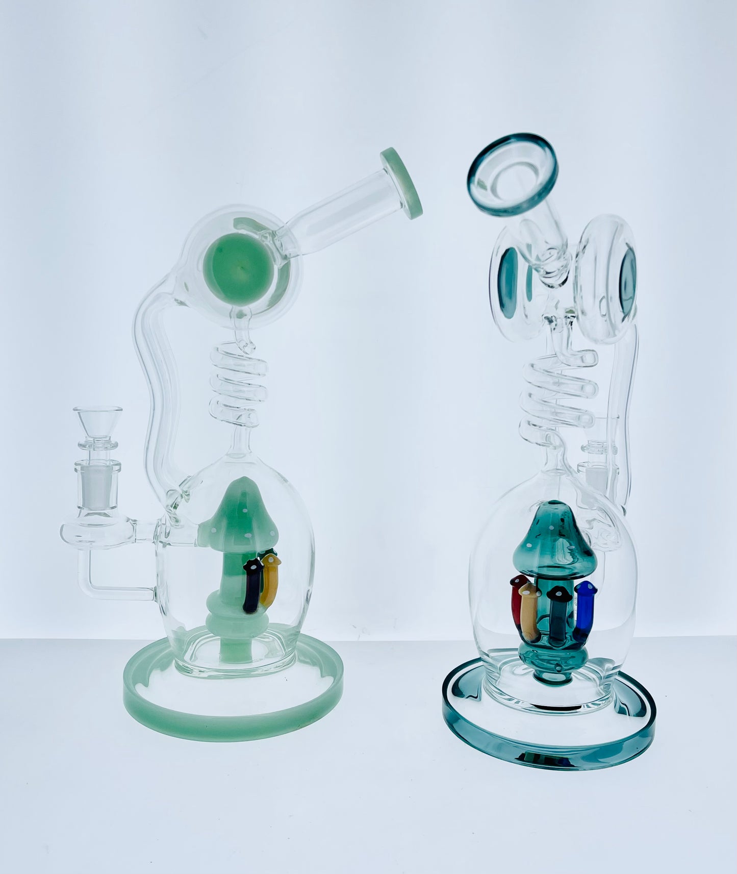 11" Double Recycler Rig w/ Mushroom Perc