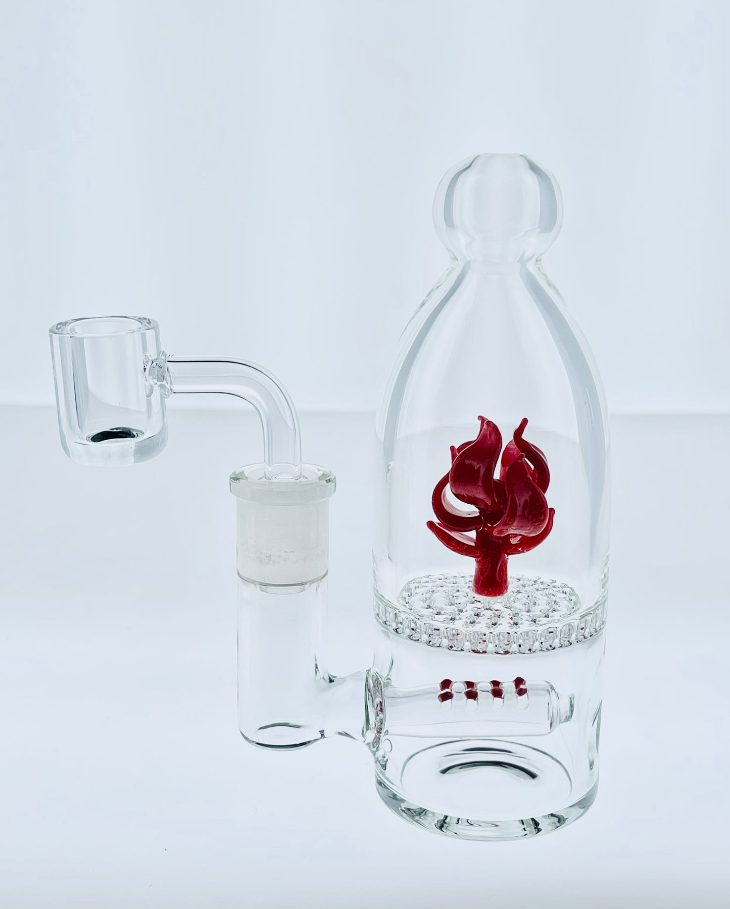 6" Mini Bottle Rig w/ Flower & Honeycomb Perc