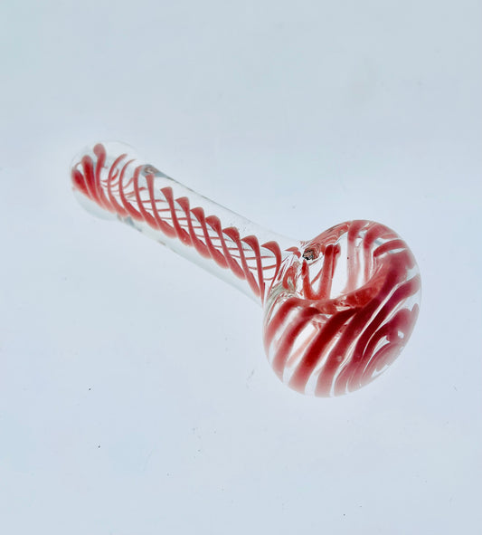 4" Pink Line Swirl Hand Pipe