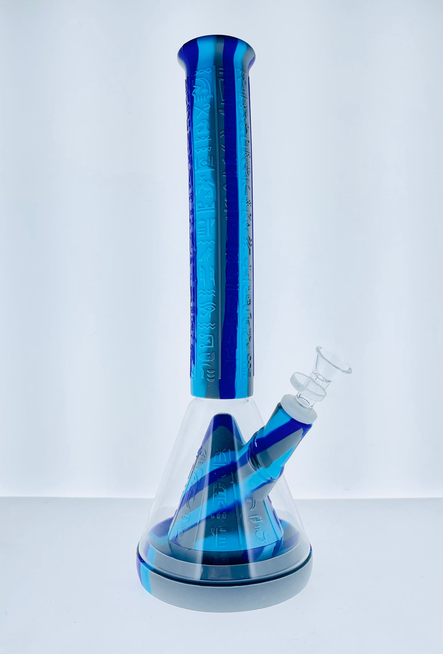 14" Silicone Beaker w/ Glass Chamber & Pyramid Perc