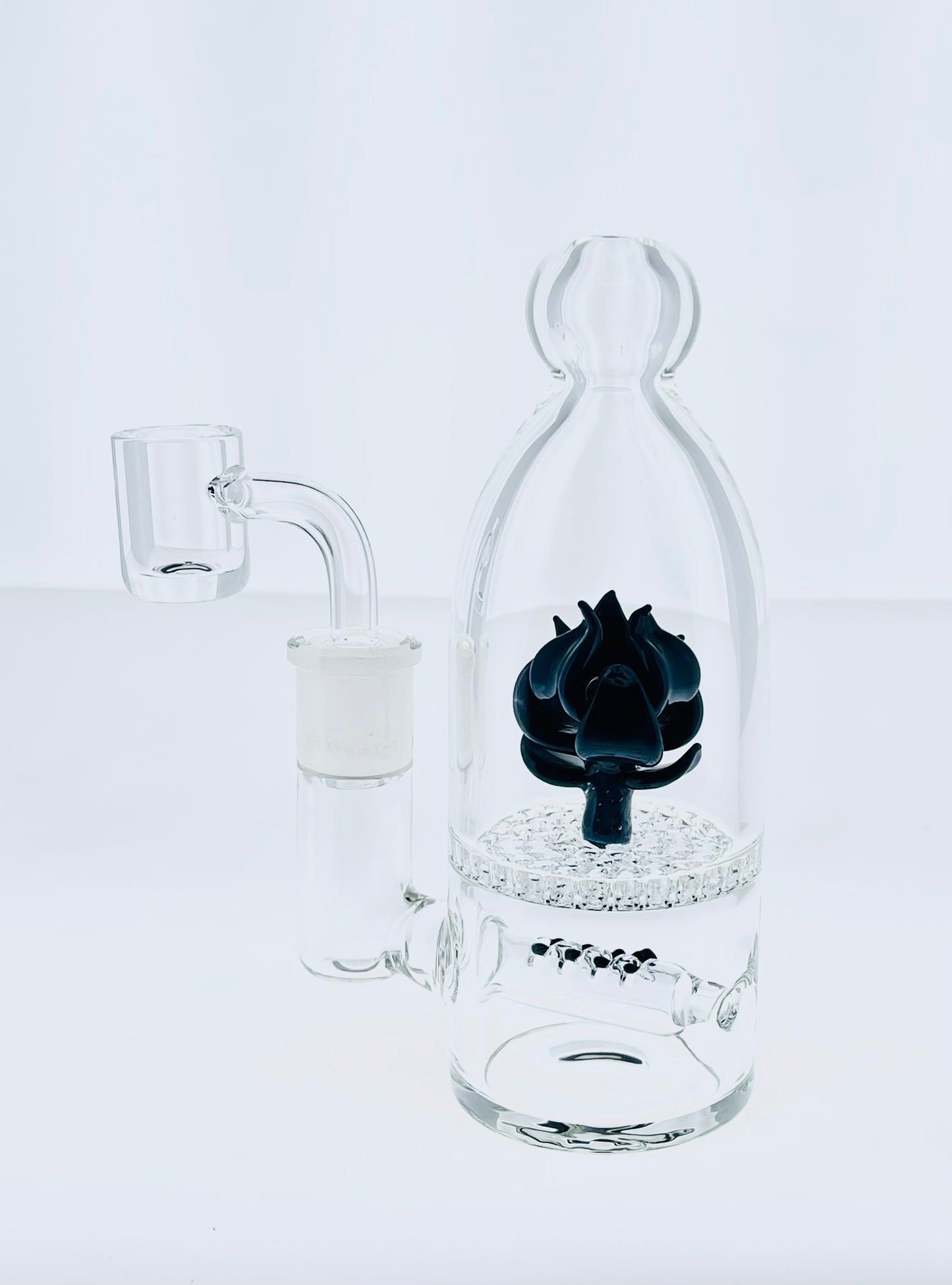 6" Mini Bottle Rig w/ Flower & Honeycomb Perc