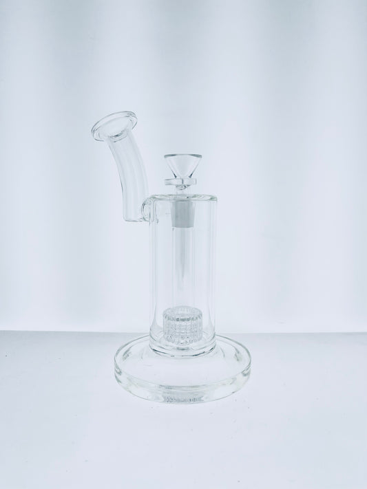 7" Clear Bubbler w/ Bent Neck & Matrix Perc