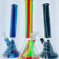 14" Silicone Beaker w/ Glass Chamber & Pyramid Perc