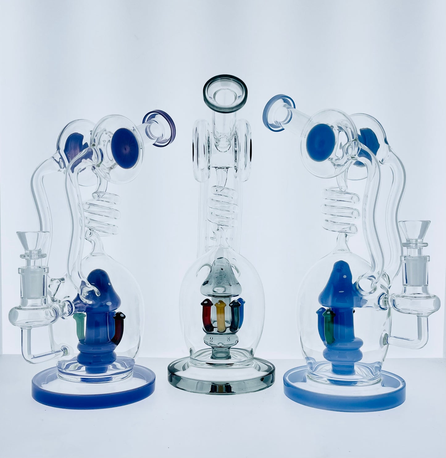 11" Double Recycler Rig w/ Mushroom Perc