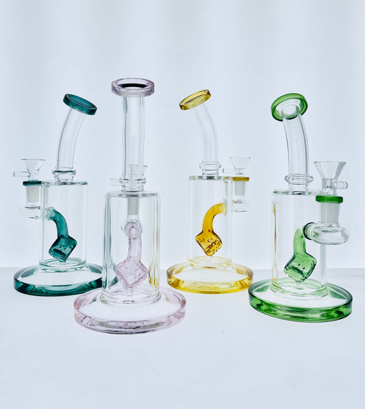 8" Bent Neck Color Rig w/ Dice Perc