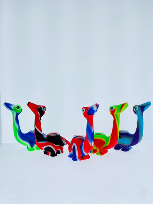 Silicone Dinosaur Handpipe/Bubbler 7in