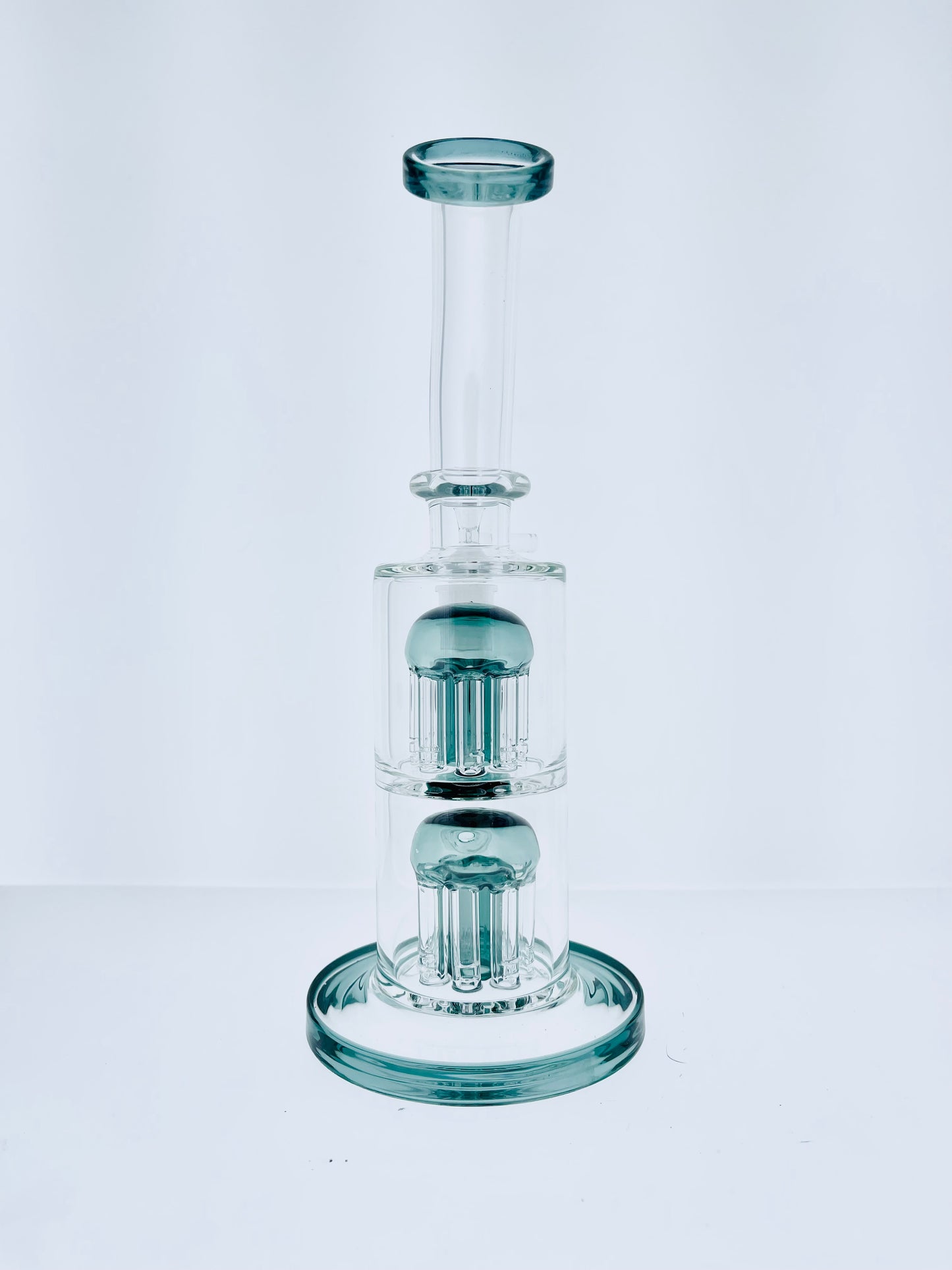 11" Bent Neck Rig w/ Double Tree Arm Perc & Color Accents