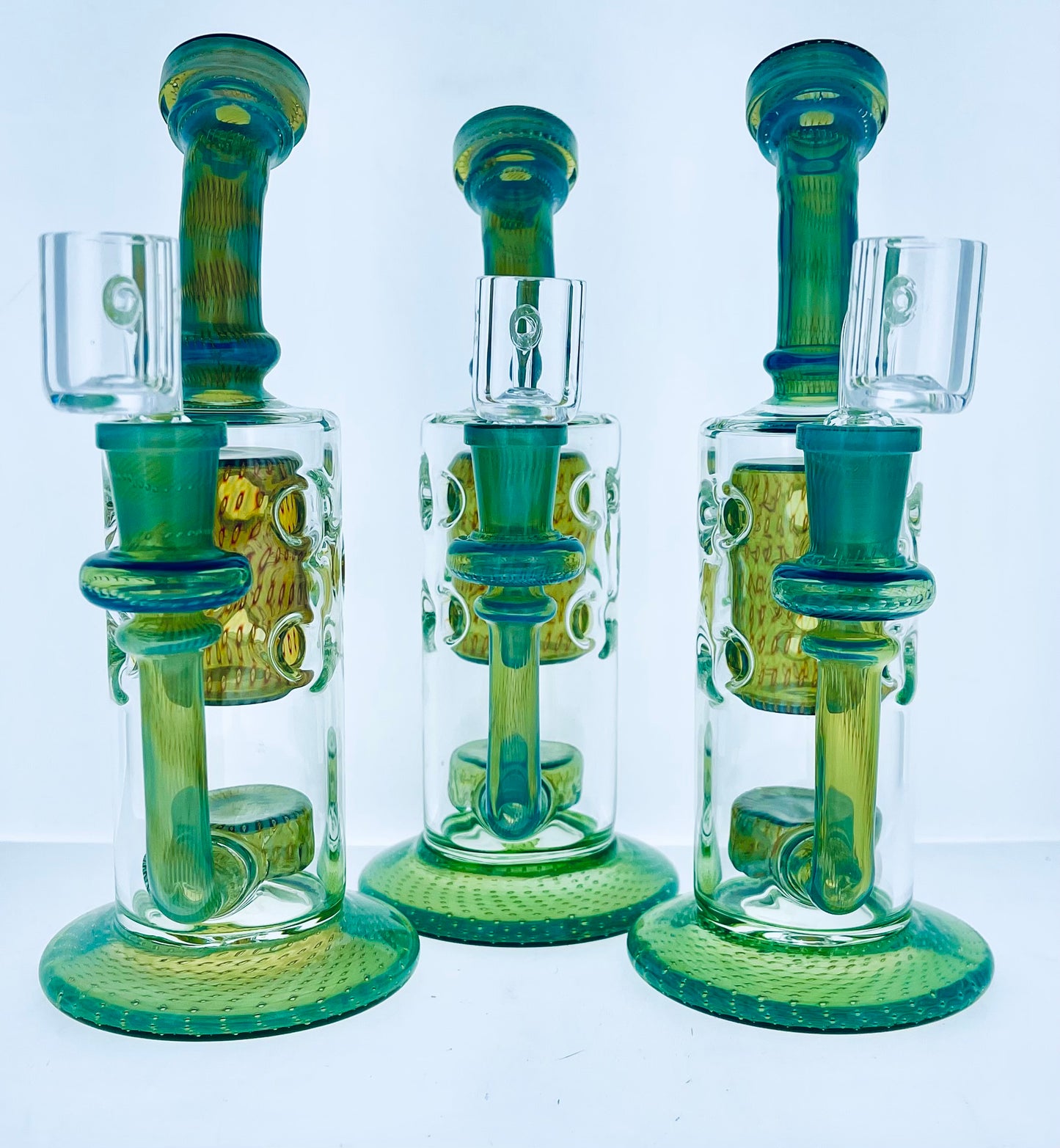 9" Color Bubble Trap Rig w/ Showerhead Perc