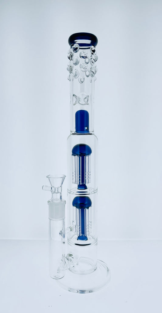 15" Color Perc Straight Tube w/ Worked Neck