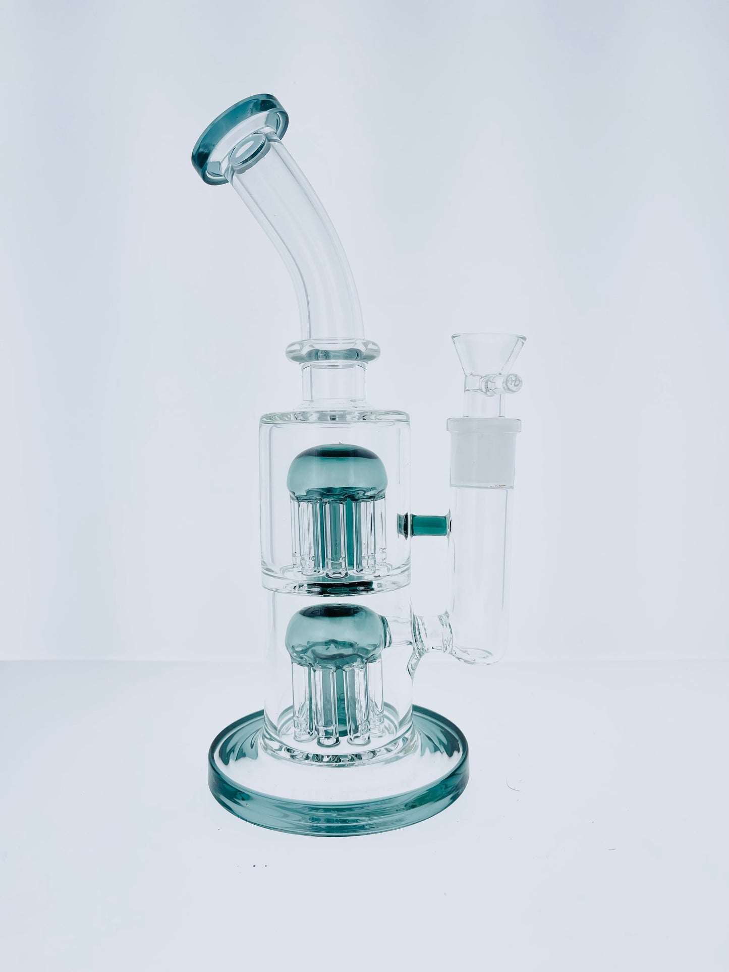 11" Bent Neck Rig w/ Double Tree Arm Perc & Color Accents