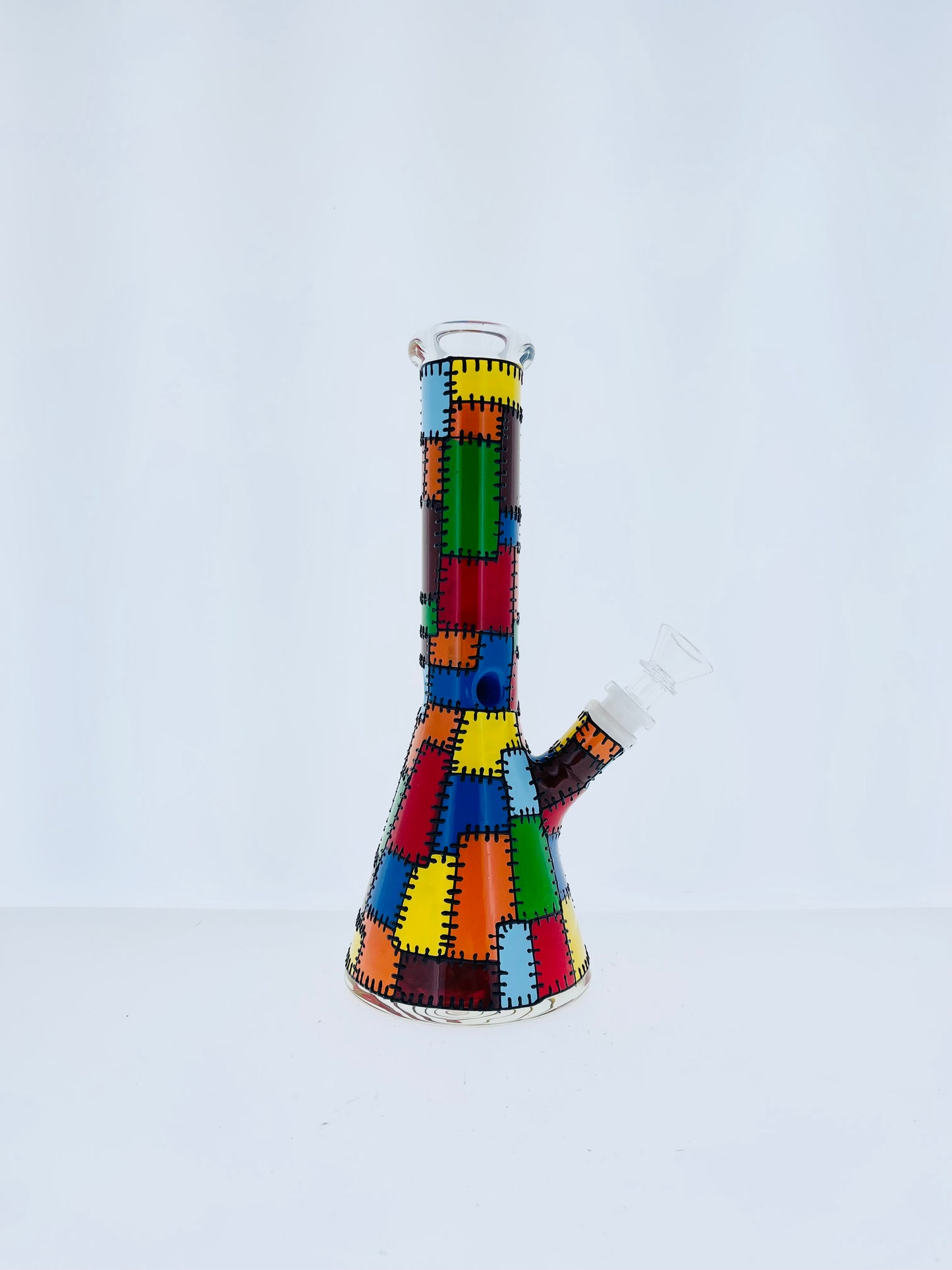 10" Patchwork Beaker w/ Ice Catch