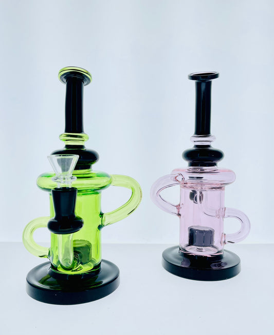 9" Full Color Recycler w/ Showerhead Perc & Dual Color