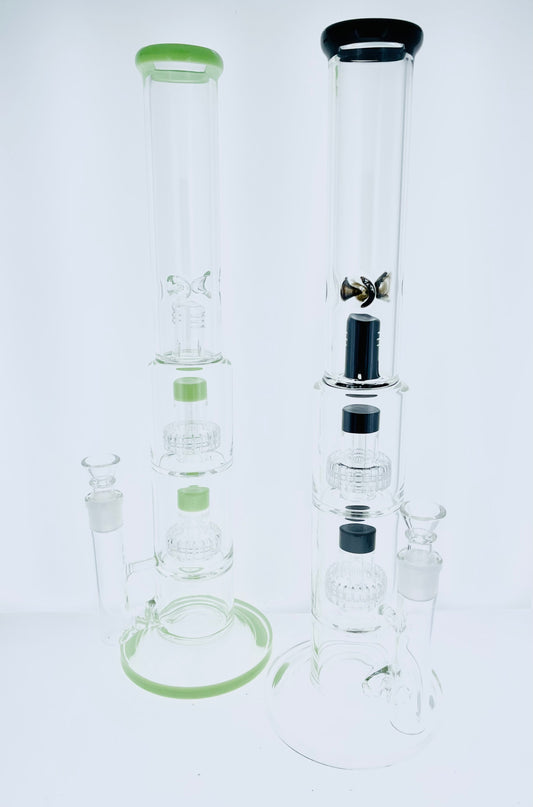 18" Color Accent Straight Rig w/ Double Matrix Perc