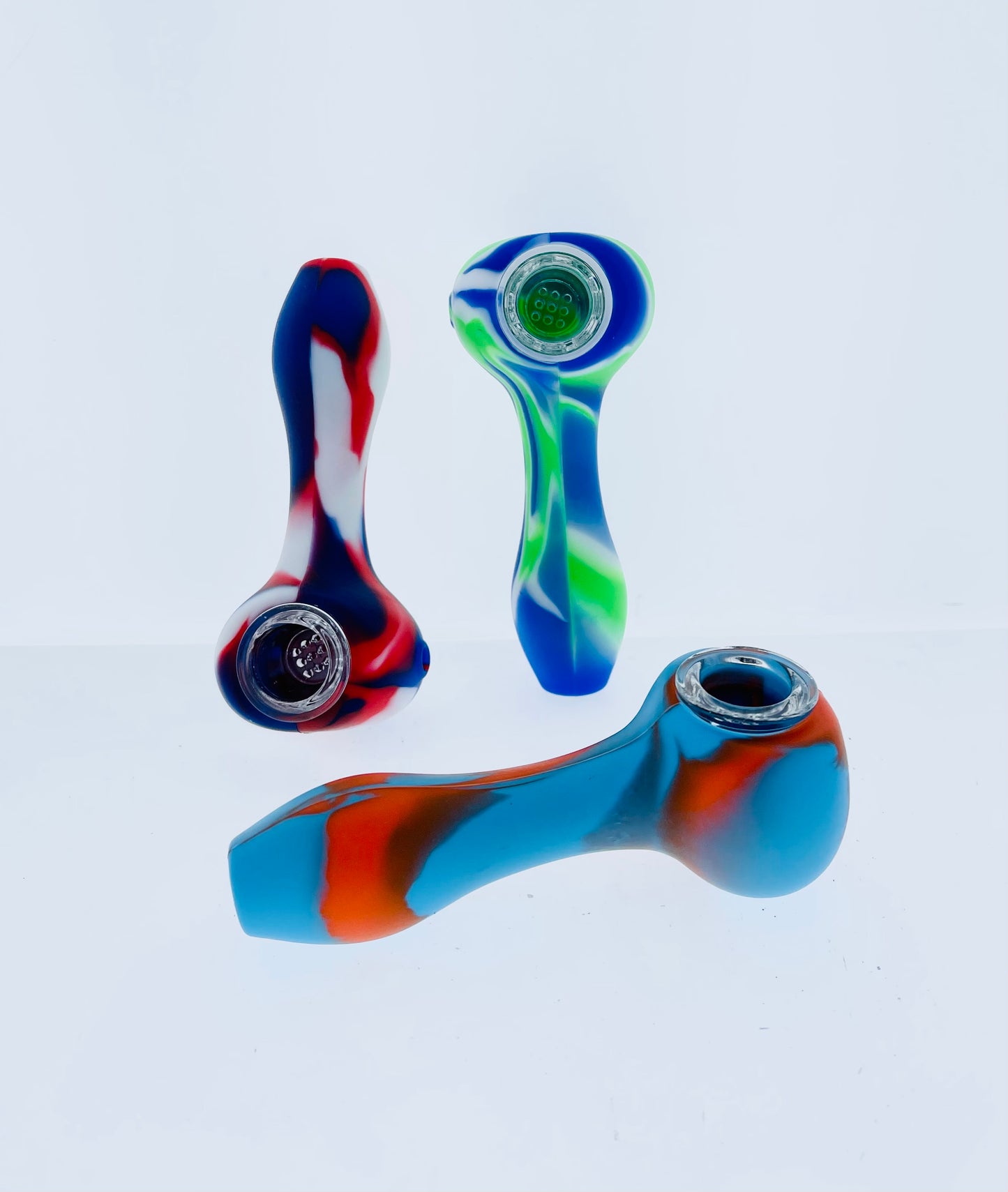 4.5" Silicone Hand Pipe w/ Replaceable Bowl