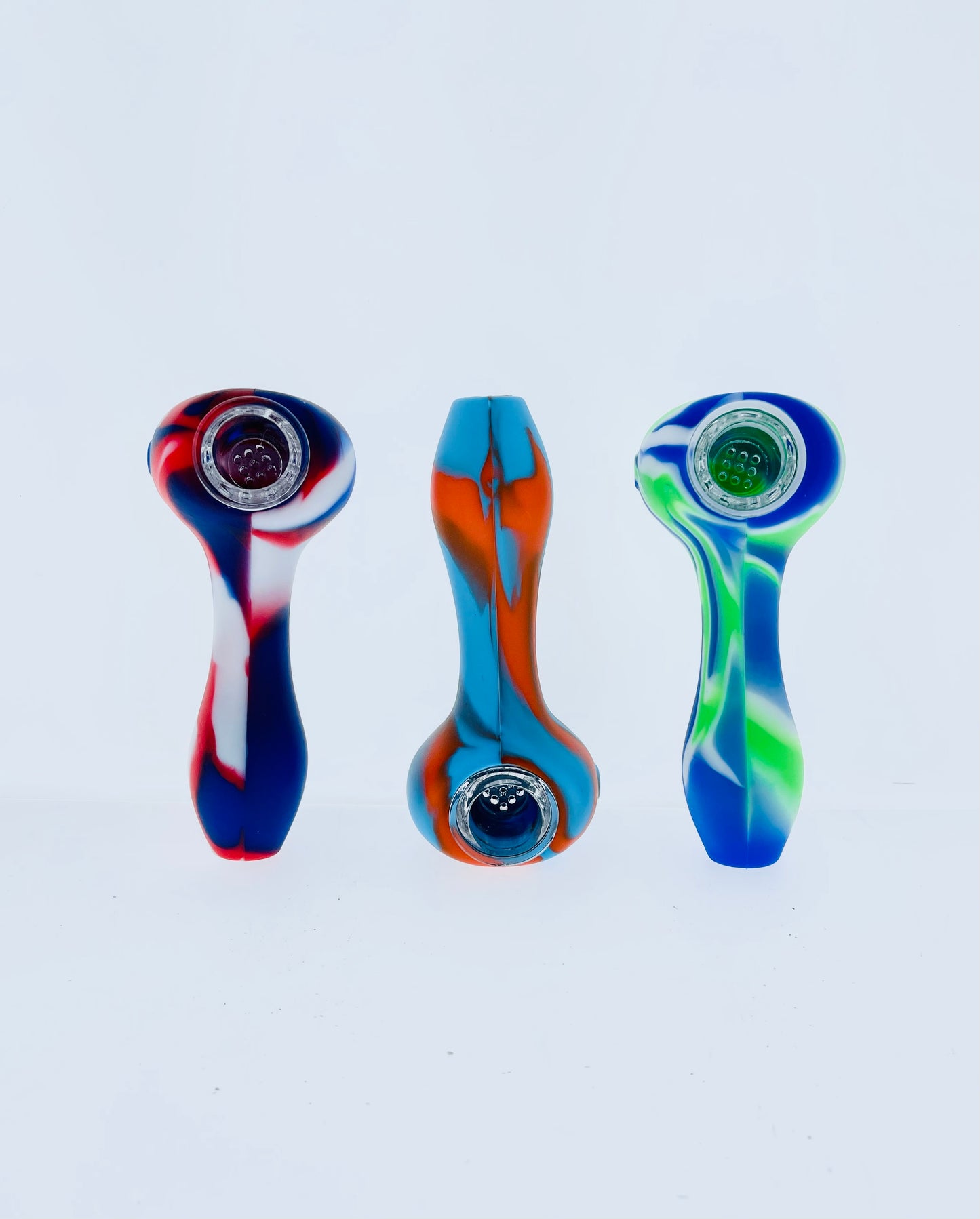 4.5" Silicone Hand Pipe w/ Replaceable Bowl