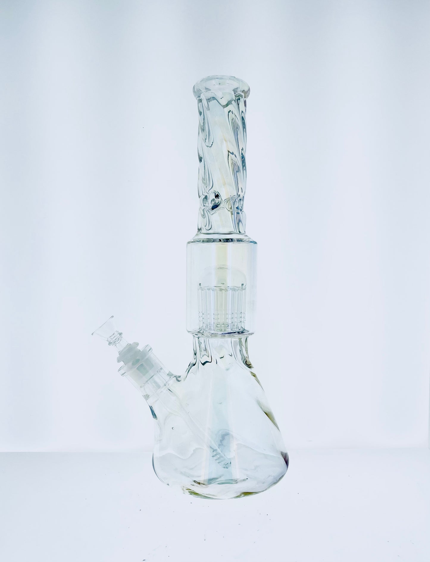 14" Holographic Twisted Neck Beaker w/ Tree Arm Perc