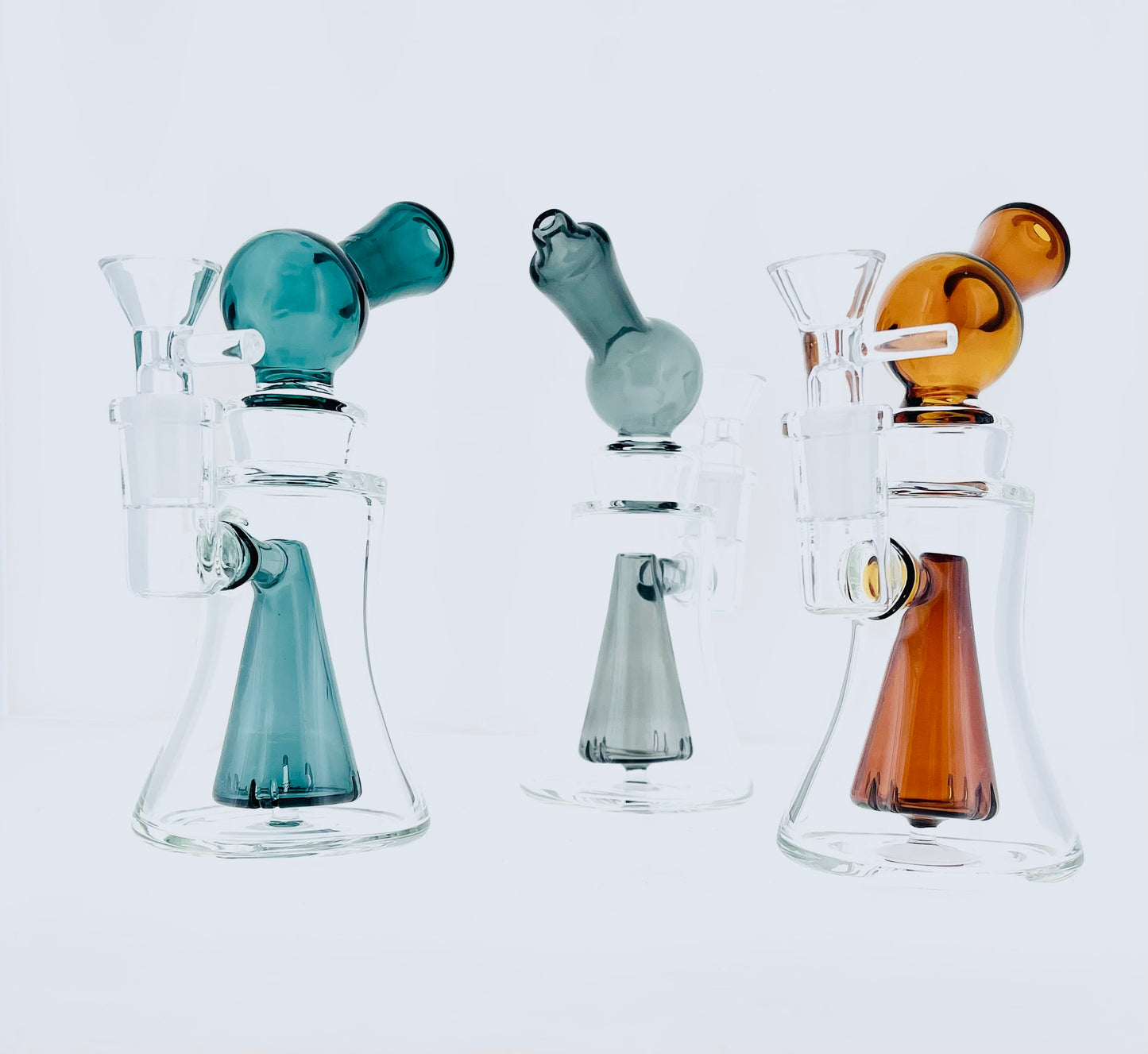 6.5" Ball Bent Neck Rig w/ Color & Pyramid Perc