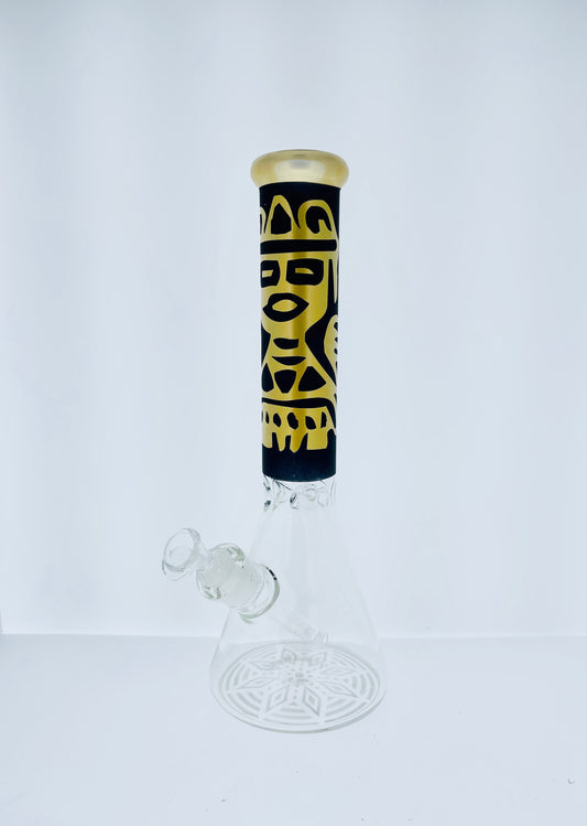 13" Blk/Gld Egypt Beaker