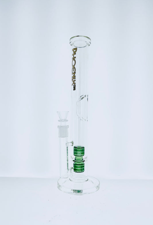 Phoenix 14" Skinny Tube w/ Double Perc & Ice Catch