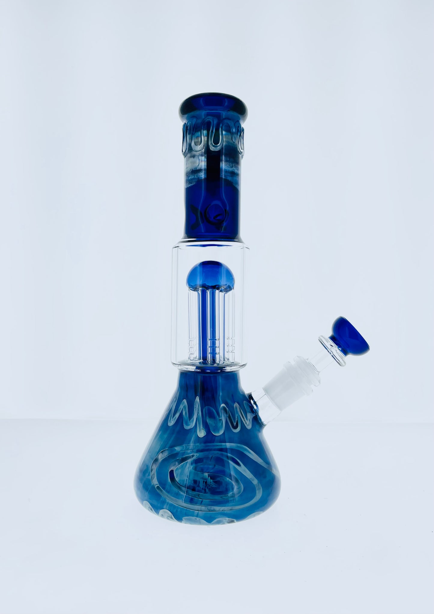 11" Silver Fumed Beaker w/ Tree Arm Perc