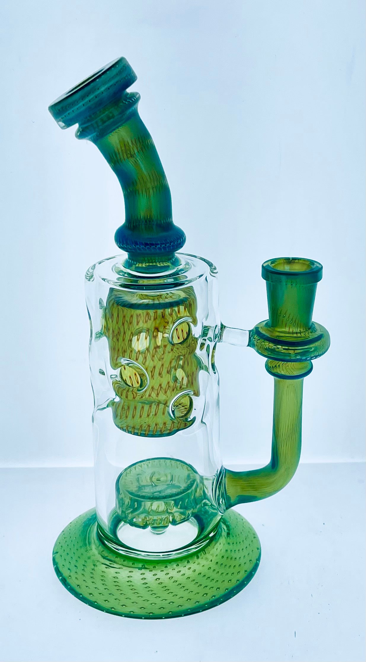 9" Color Bubble Trap Rig w/ Showerhead Perc