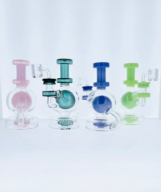 7" Color Suspended Ball Rig w/ Showerhead Perc