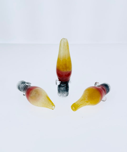 3" Double Fritted Chillum w/ Roll Stop