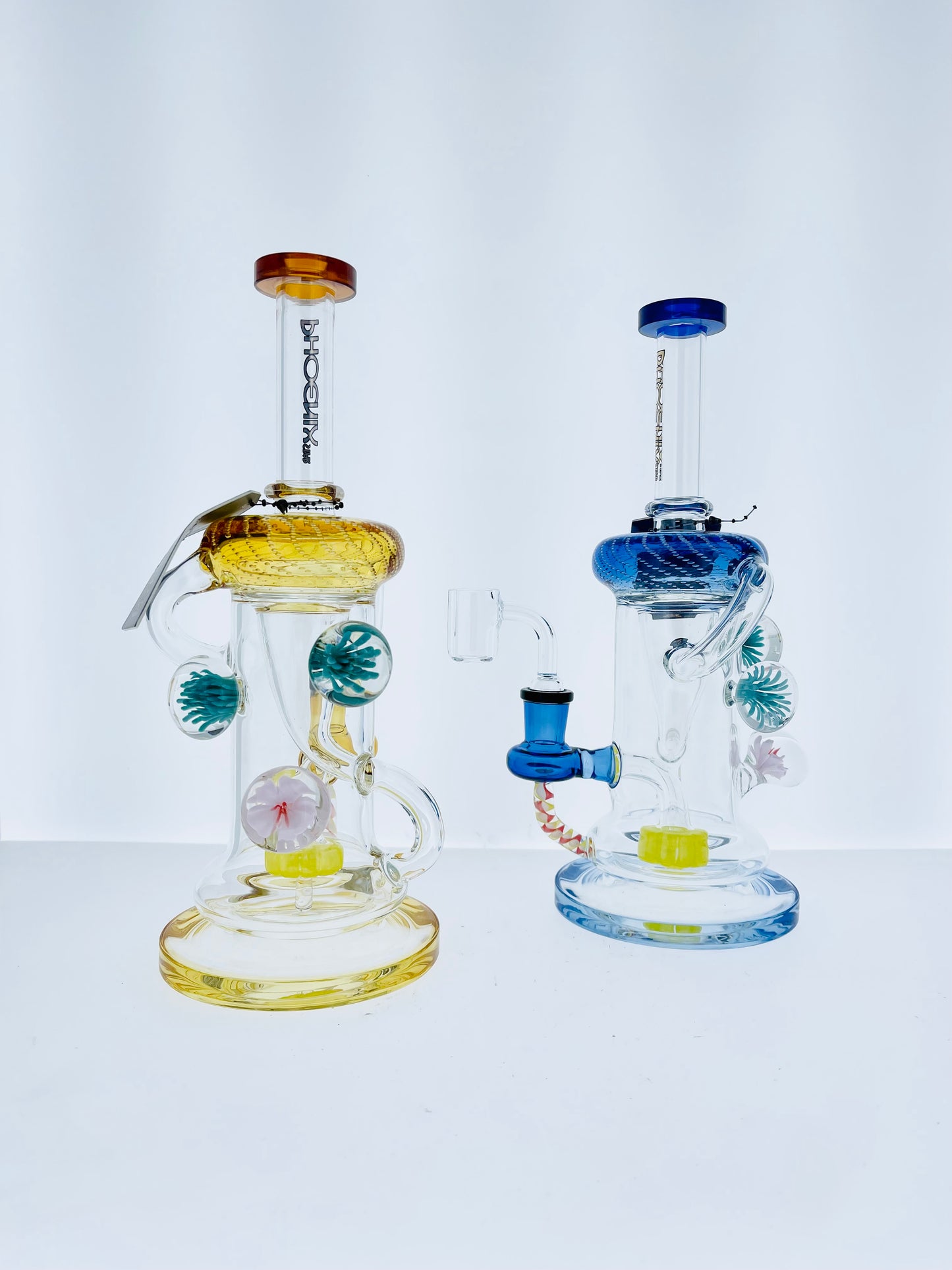 Phoenix 10" Bubble Trap Rig w/ Triple Marble