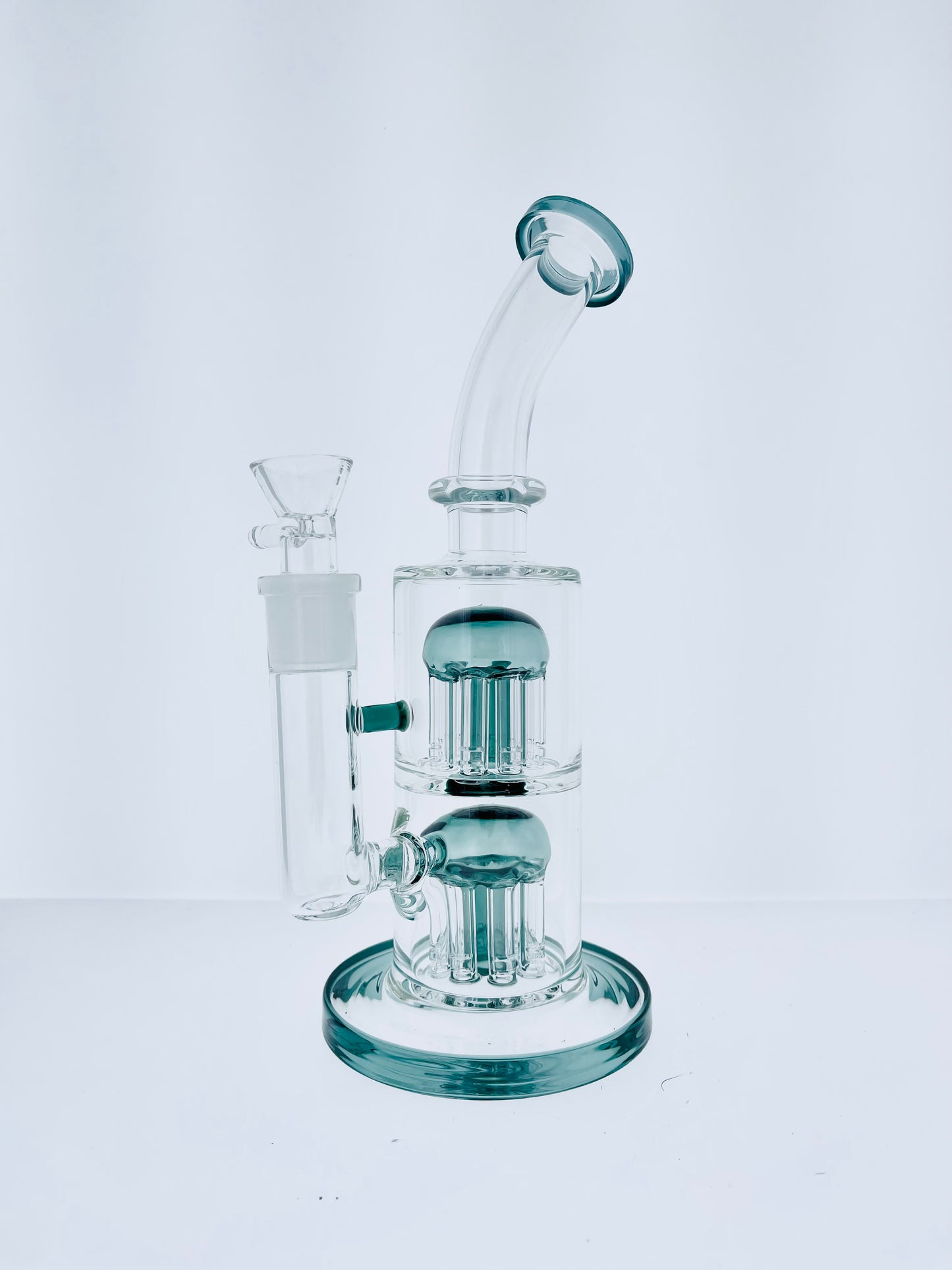 11" Bent Neck Rig w/ Double Tree Arm Perc & Color Accents