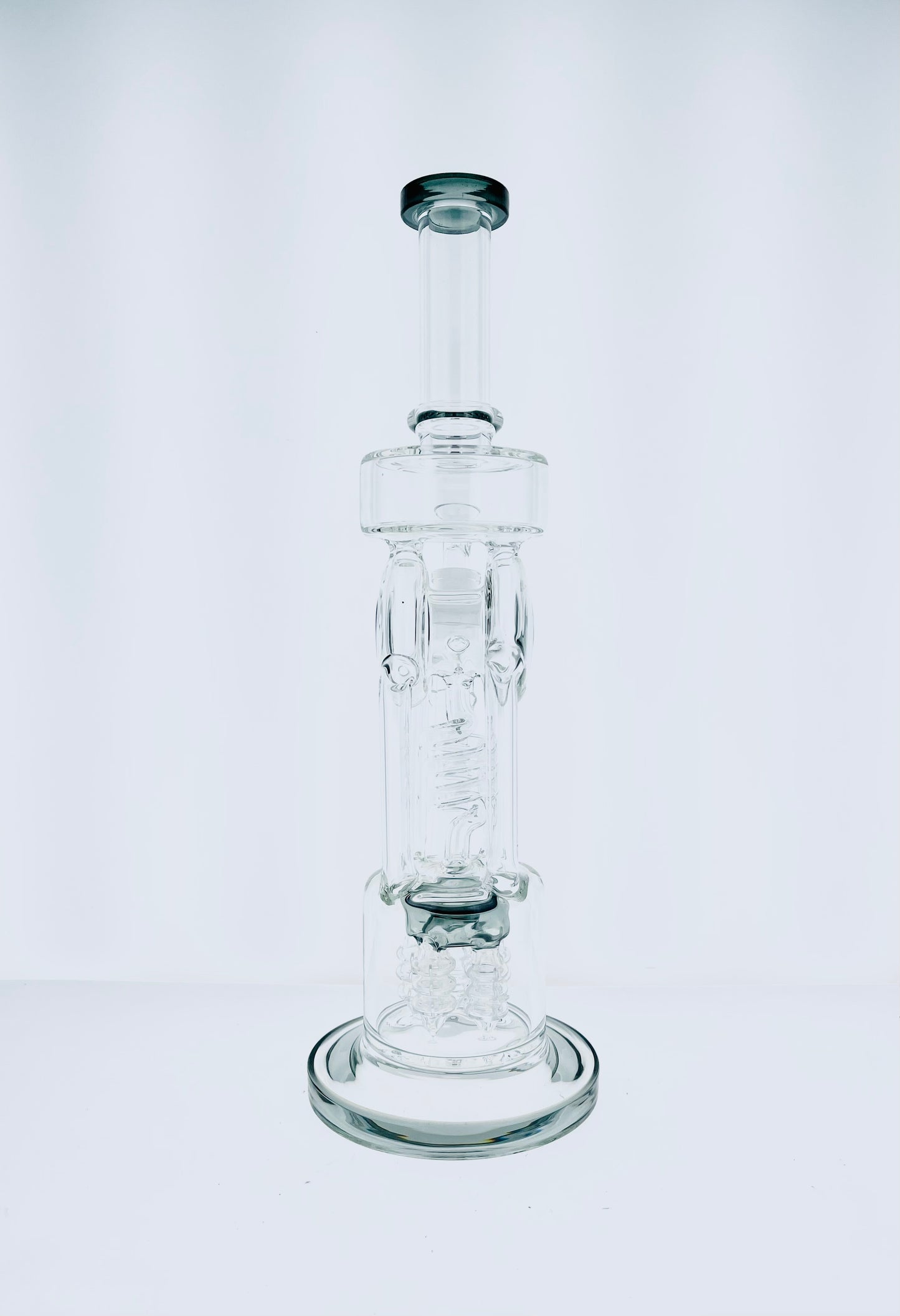 15" Dual Recycler Rig w/ Coil & Color Quad Perc