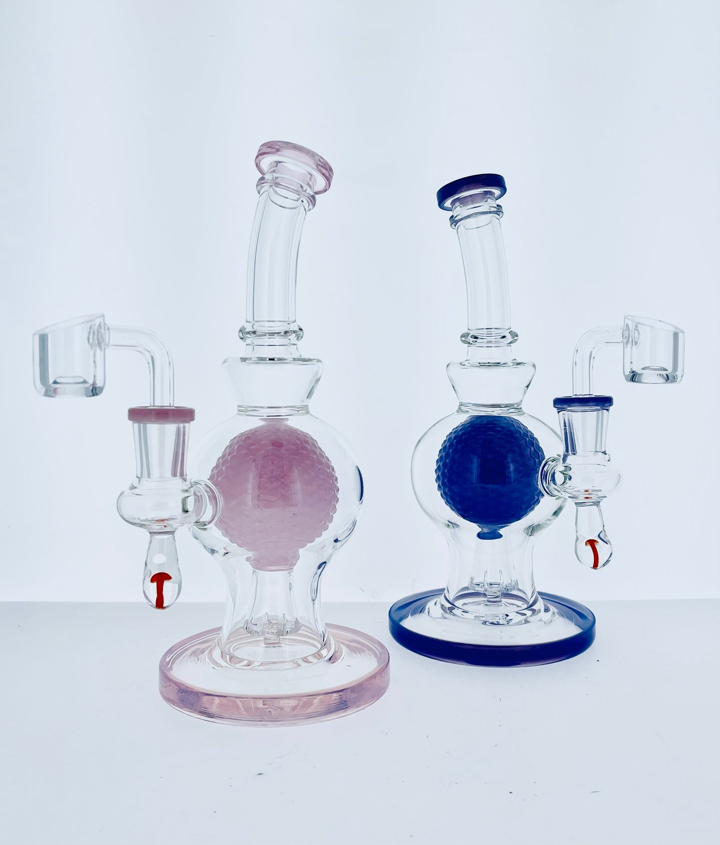 8" Rig w/ Color Suspended Ball & Showerhead Perc