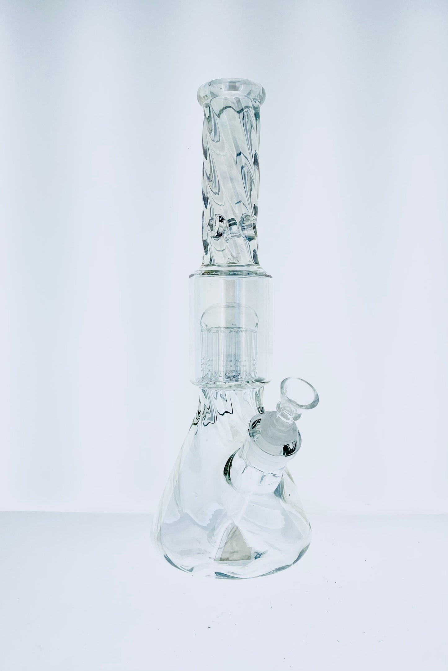 14" Holographic Twisted Neck Beaker w/ Tree Arm Perc