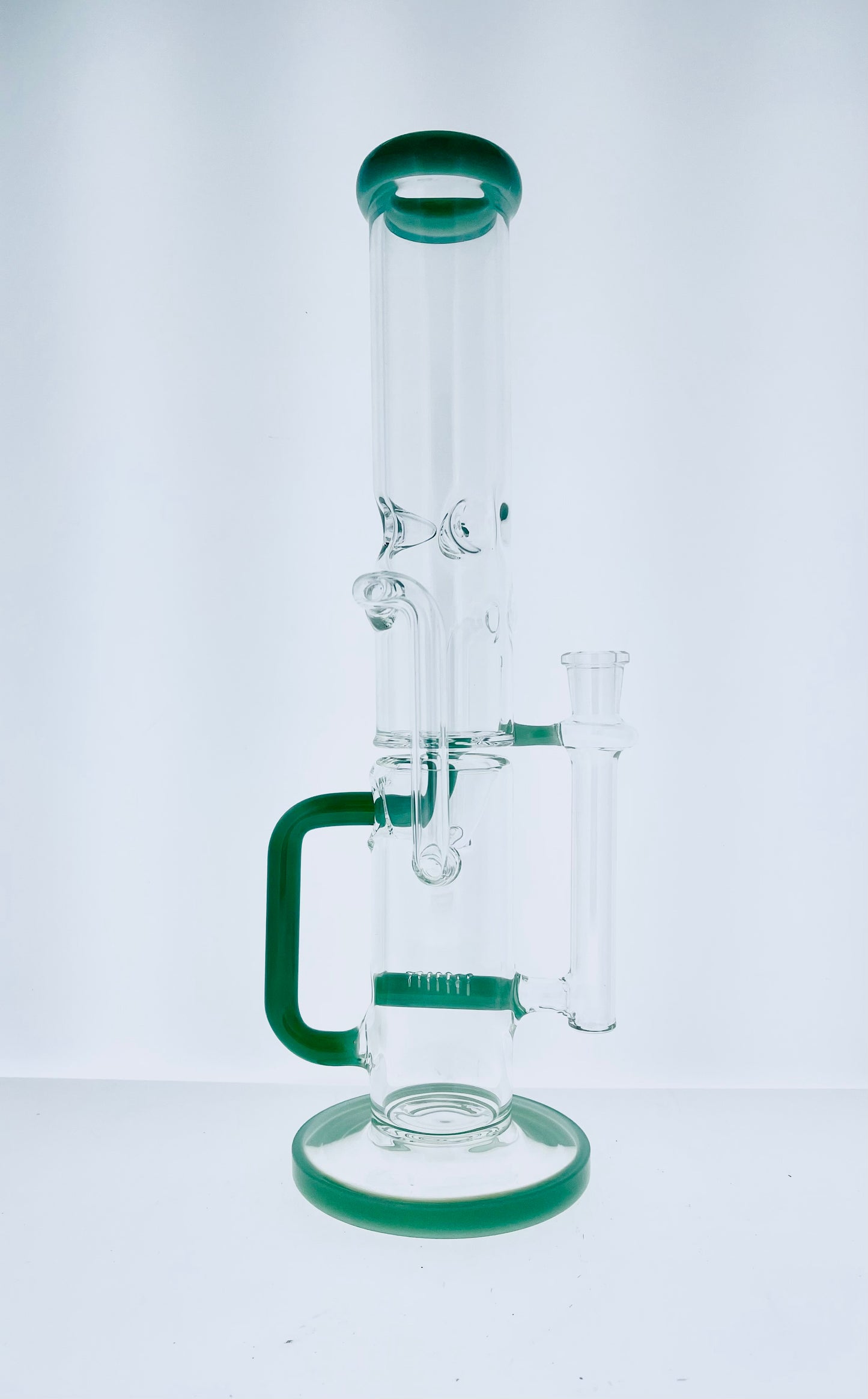 14" Recycler Rig w/ Color Stemline & Lip