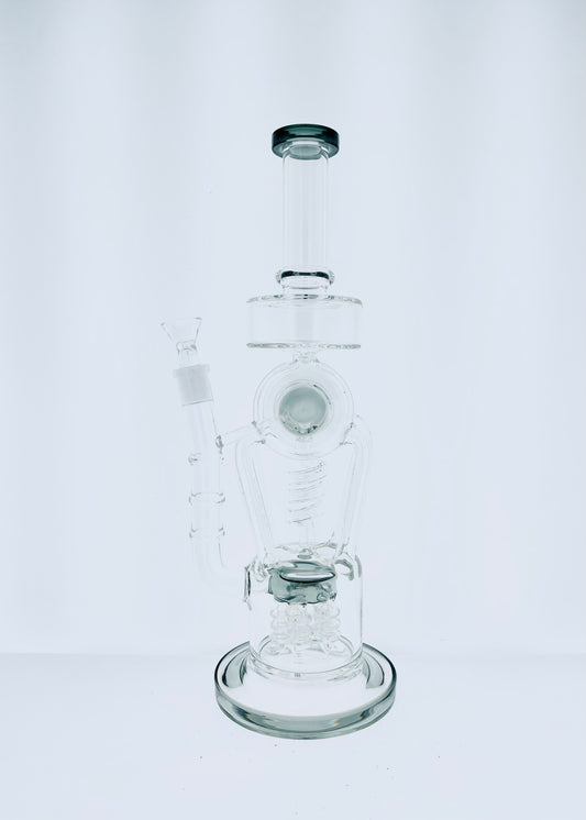 15" Dual Recycler Rig w/ Coil & Color Quad Perc