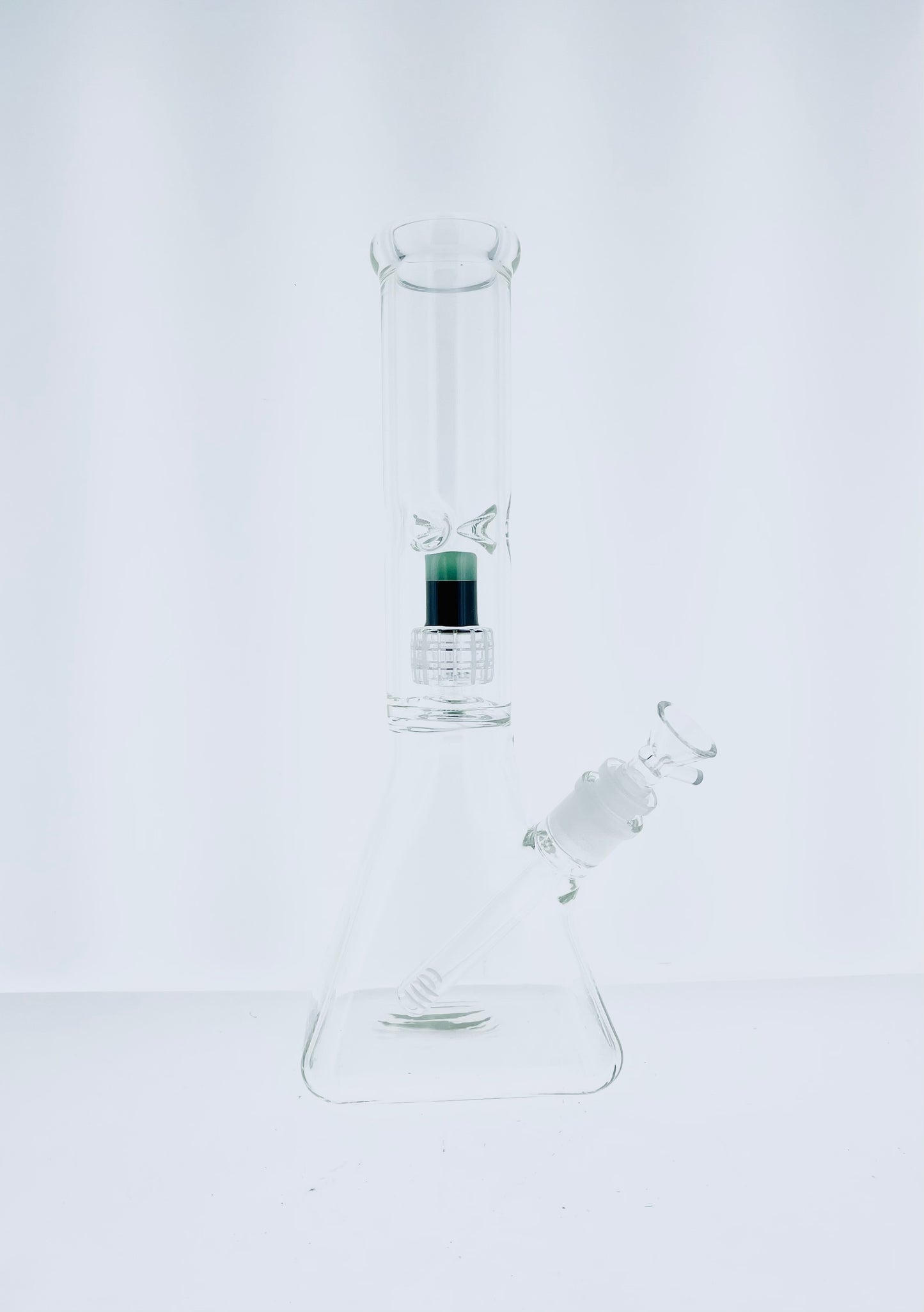 13" Square Base Beaker w/ Color Matrix Perc