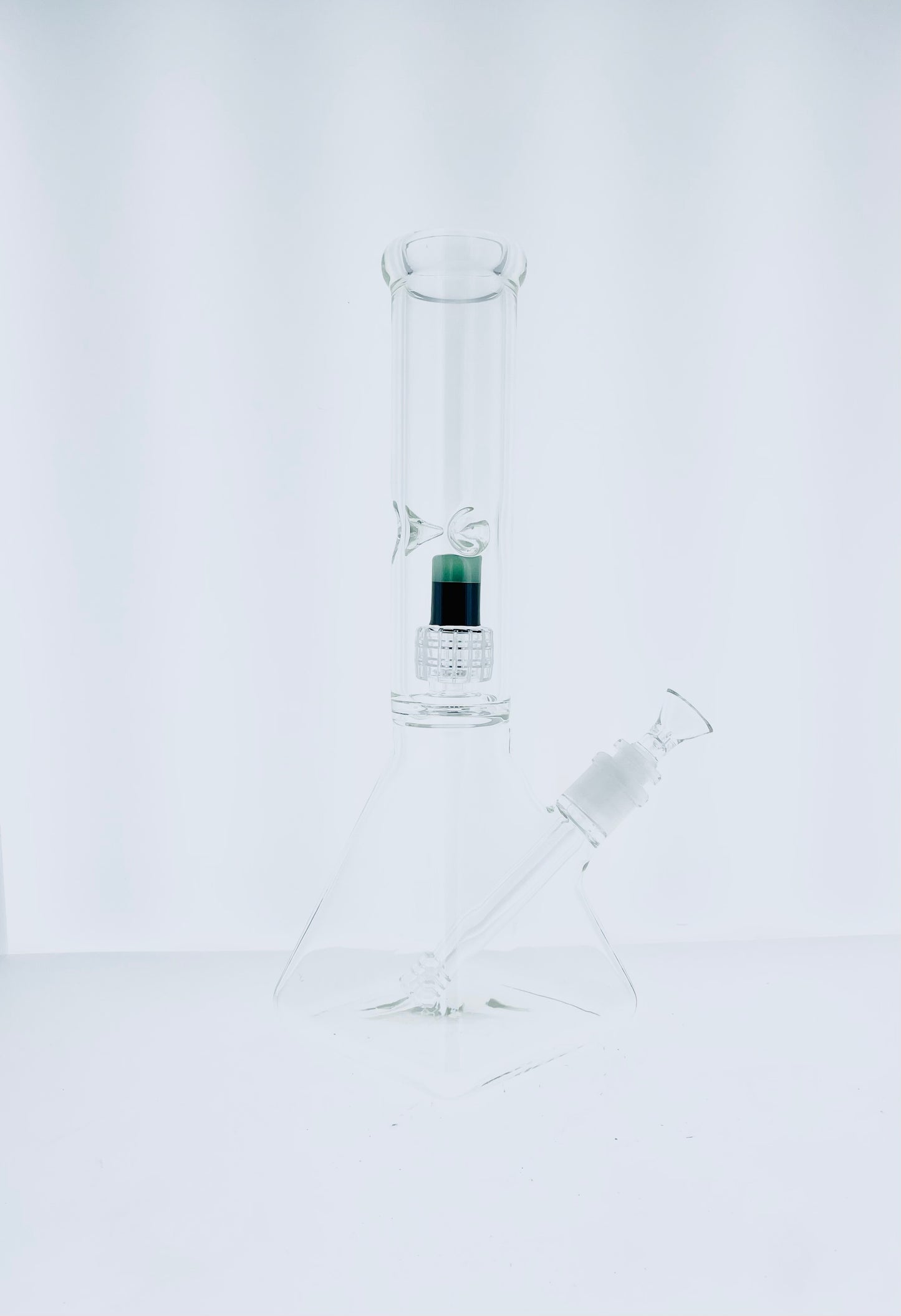 13" Square Base Beaker w/ Color Matrix Perc