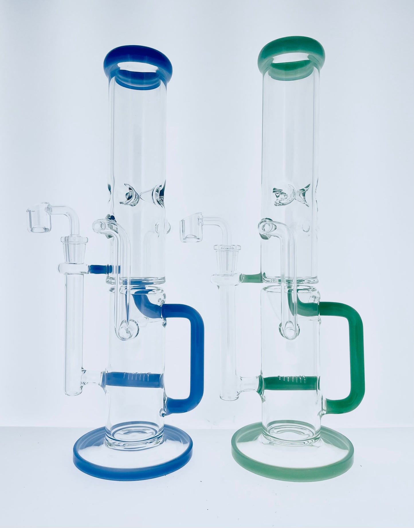 14" Recycler Rig w/ Color Stemline & Lip